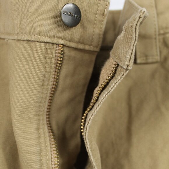 Carhartt B151 DKH Work Pants 34x30 Loose Fit Dark Khaki Utility Cotton Canvas - Picture 4 of 9
